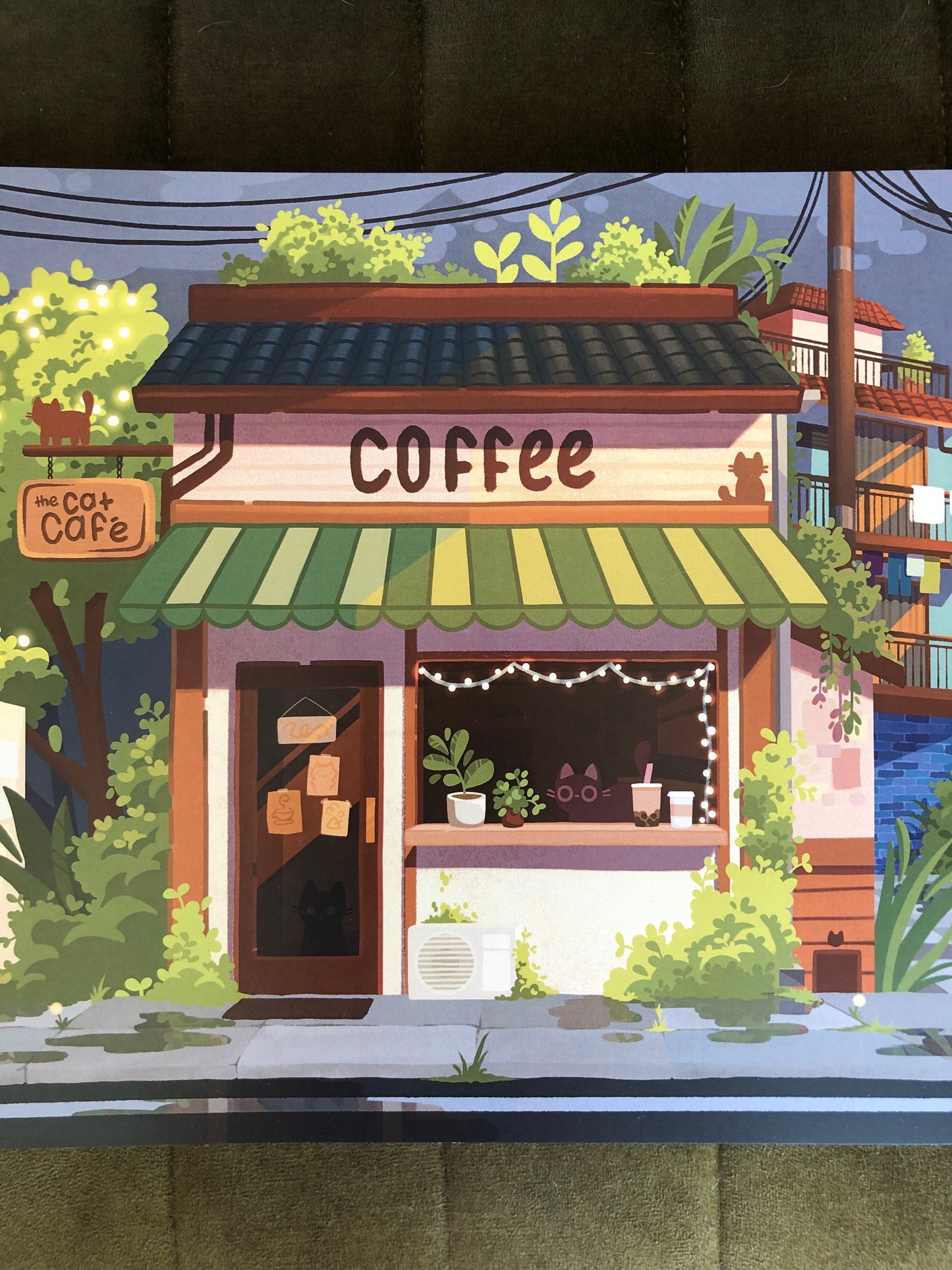 cat cafe print
