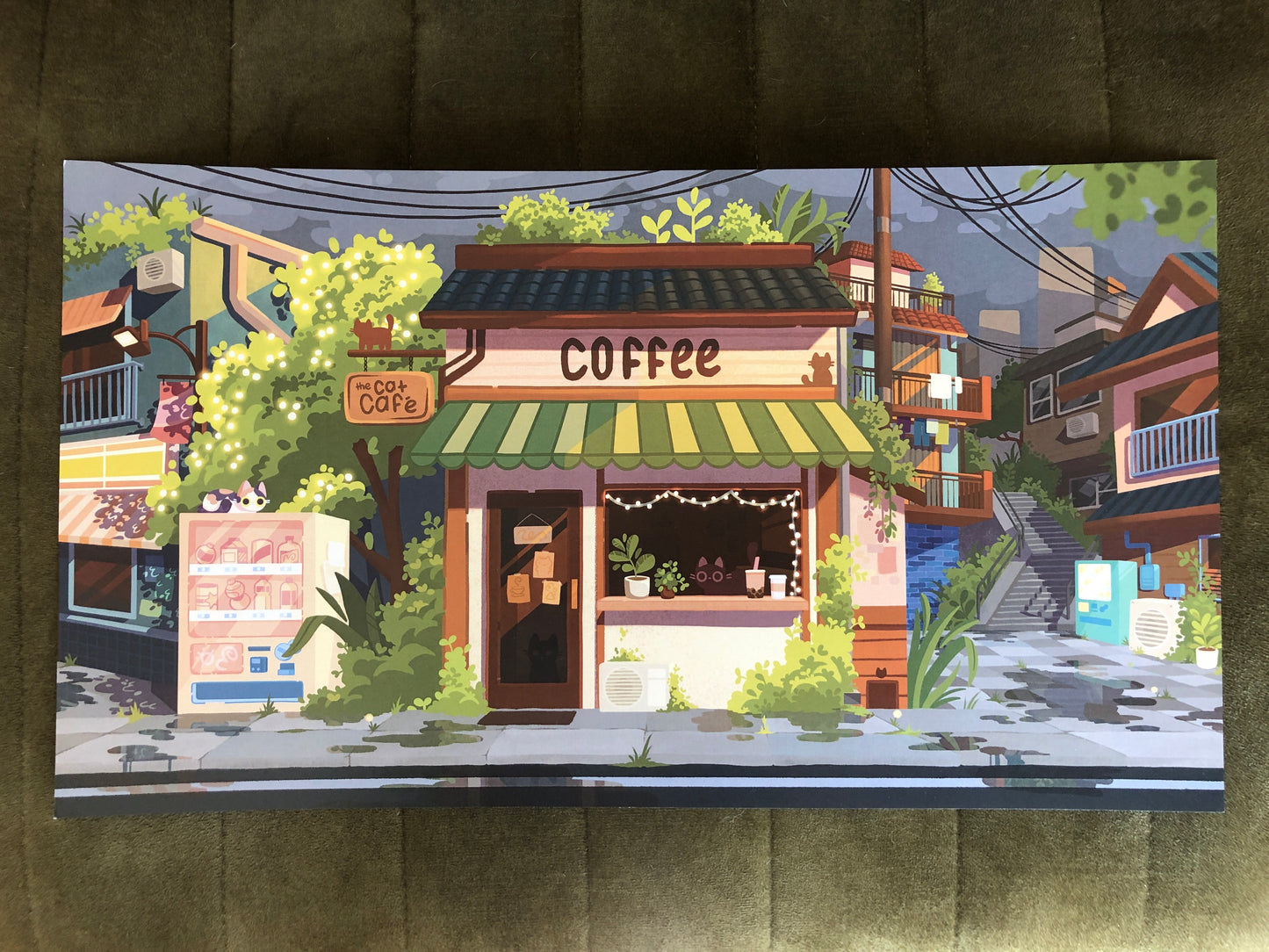 cat cafe print