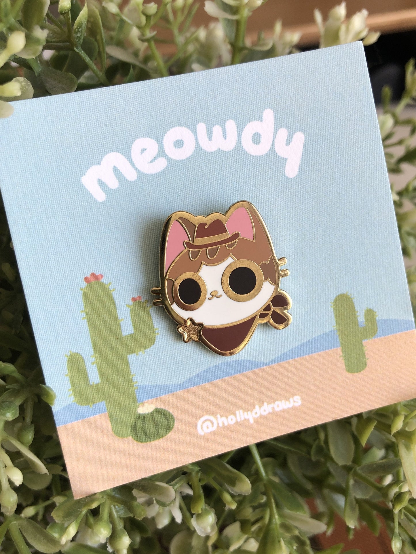 Meowdy Enamel Pin