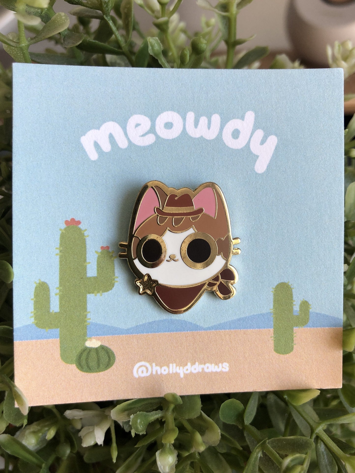 Meowdy Enamel Pin