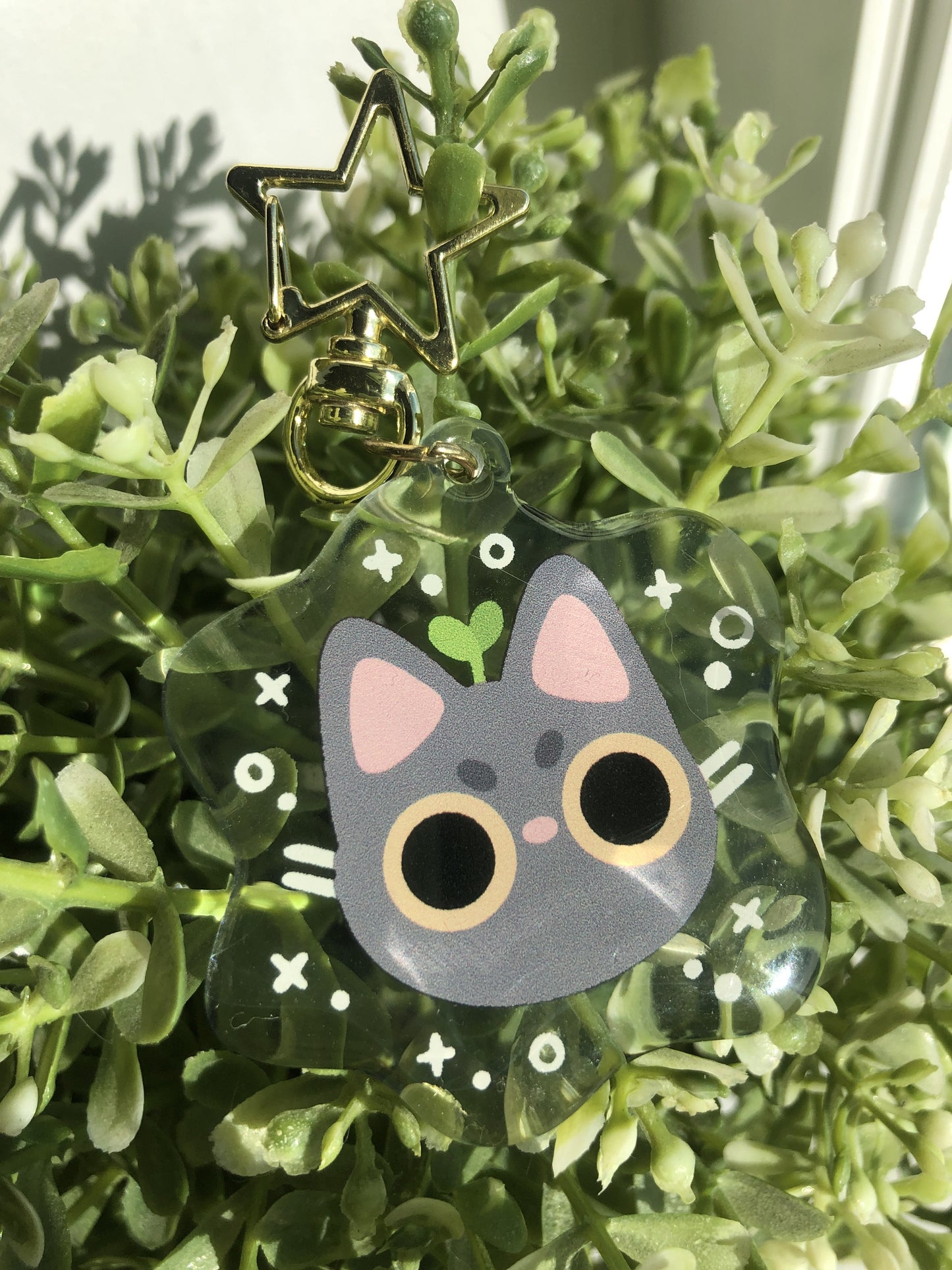 angy cat acrylic charm
