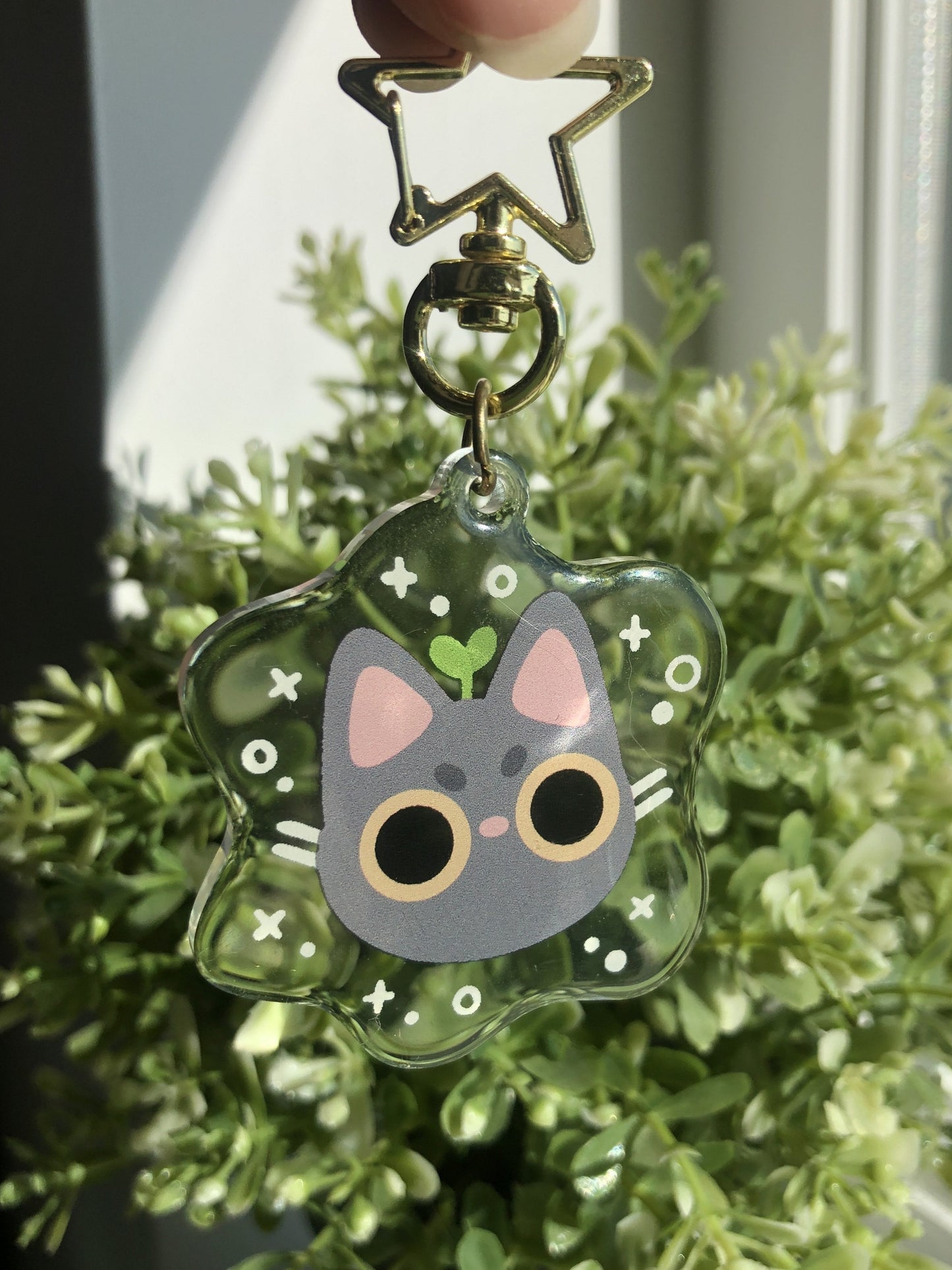 angy cat acrylic charm