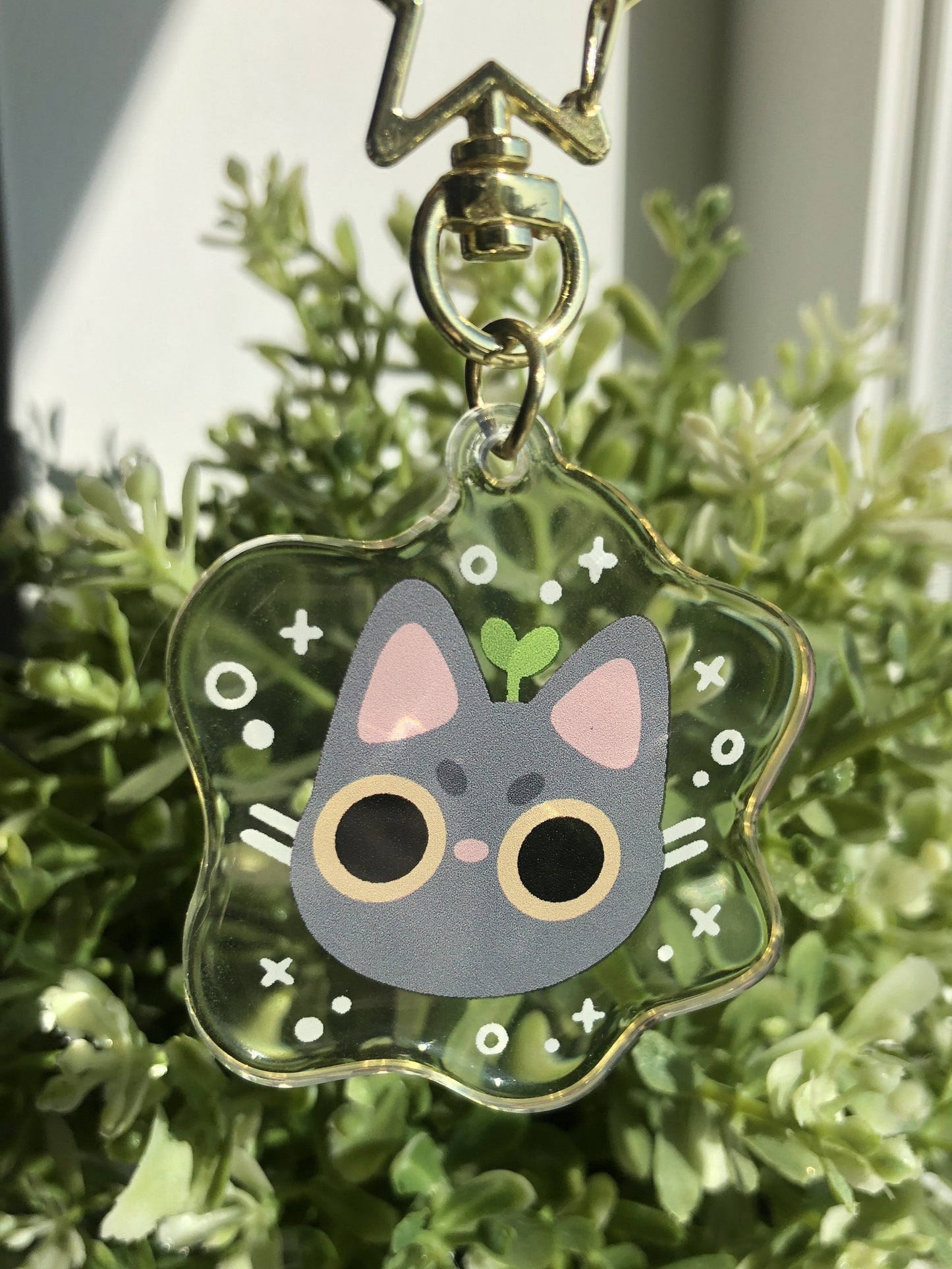 angy cat acrylic charm