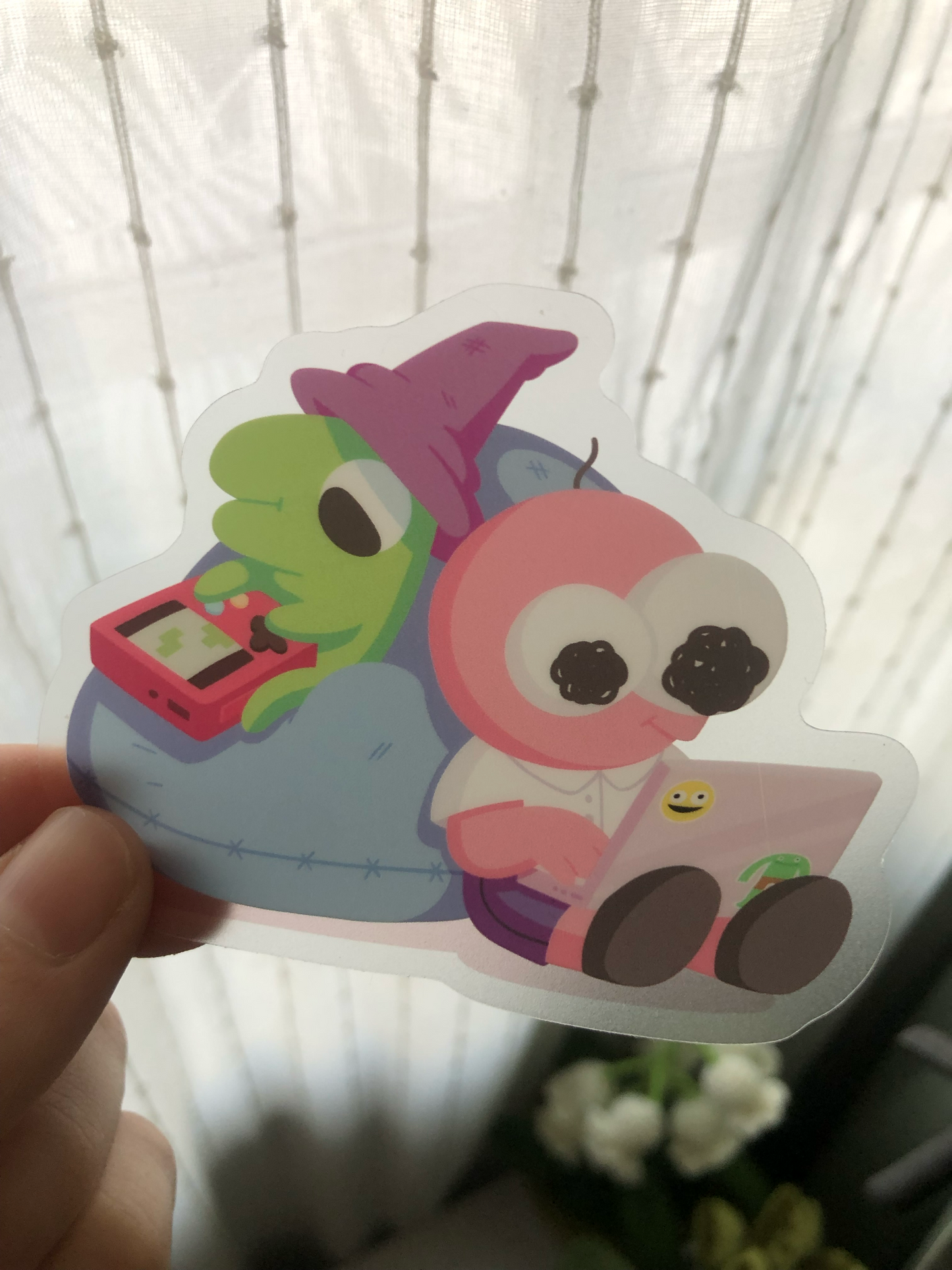 smiling friends pim and glep sticker