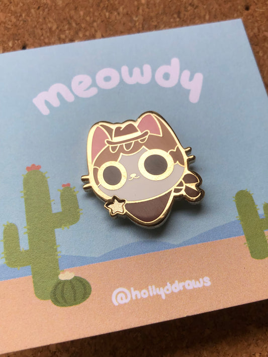 Meowdy Enamel Pin