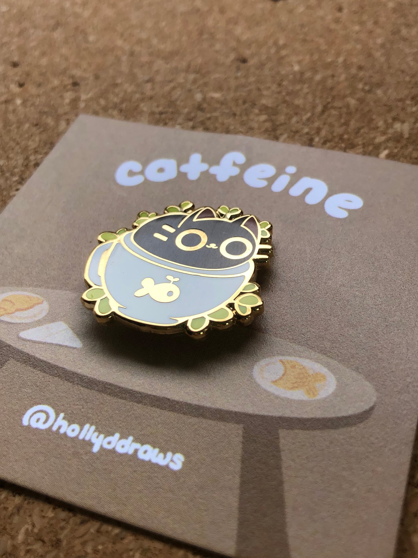 Catfeine Enamel Pin