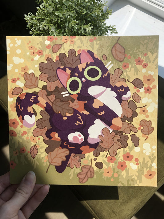 fall cat print