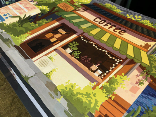cat cafe print