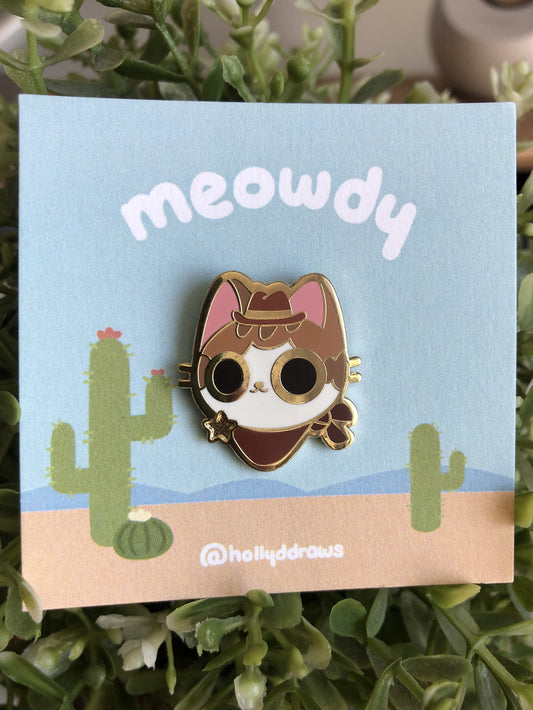 Meowdy Enamel Pin
