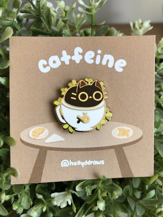 Catfeine Enamel Pin