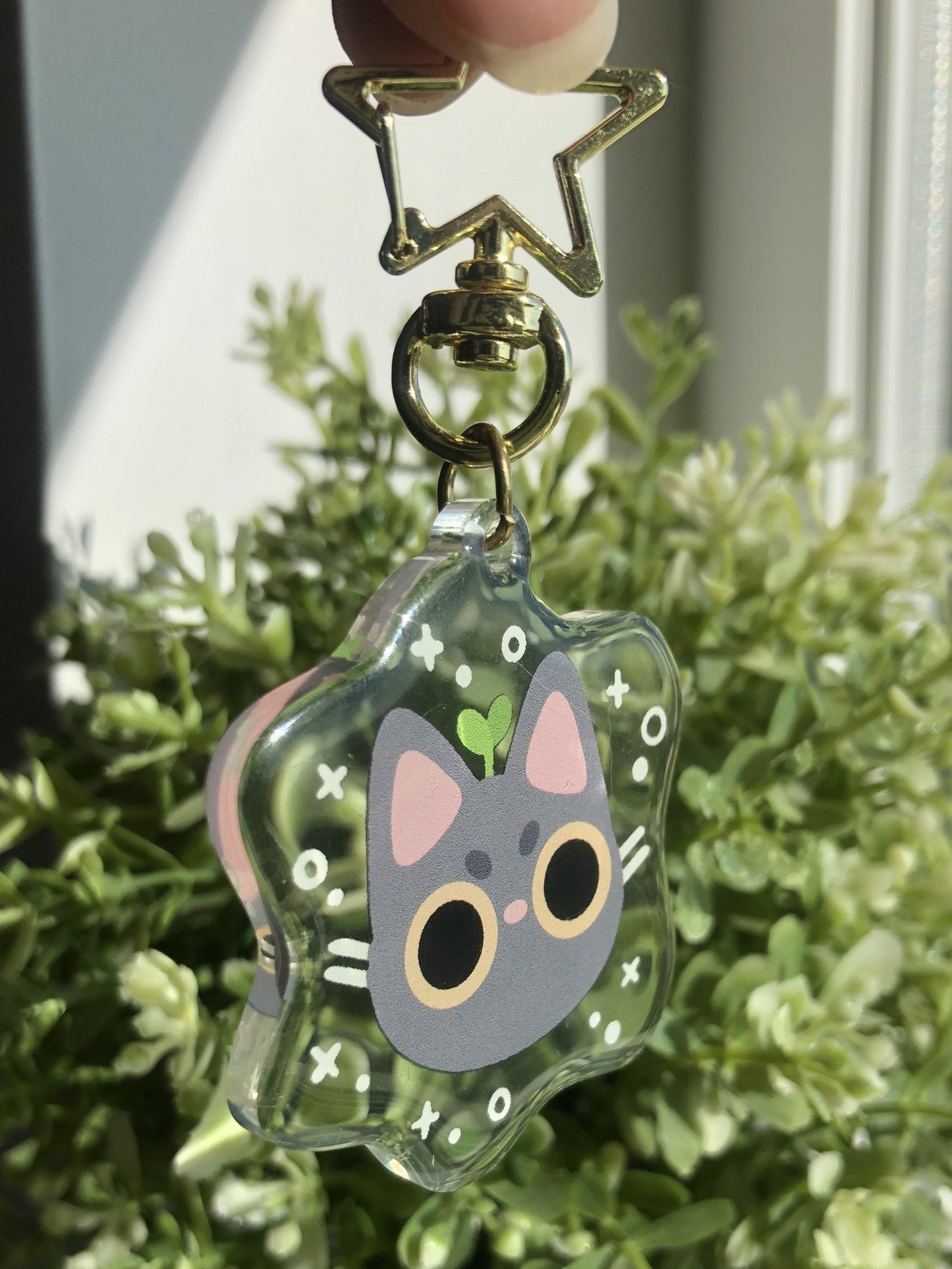 angy cat acrylic charm