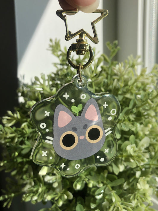 angy cat acrylic charm