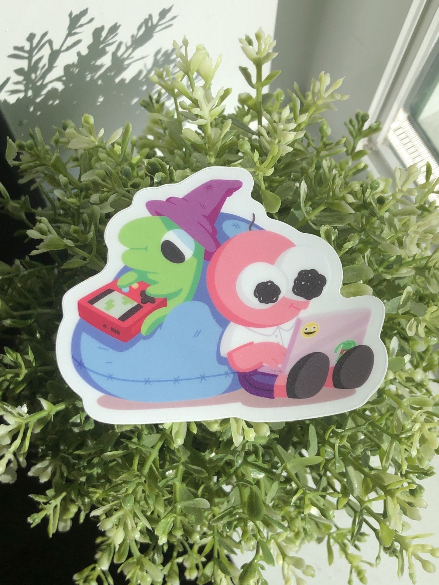 smiling friends pim and glep sticker