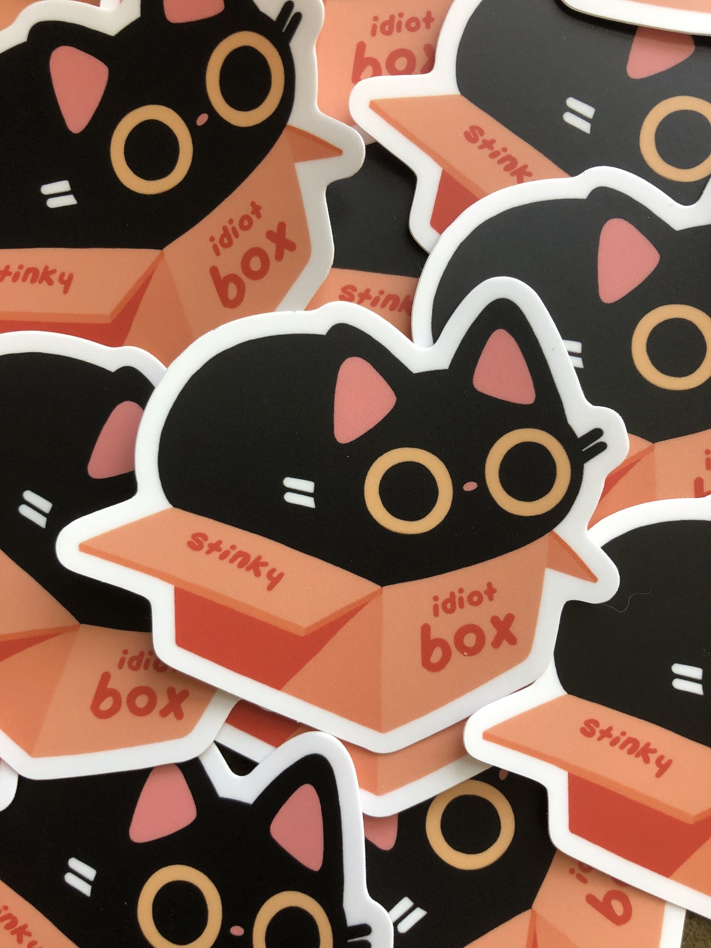 idiot box cat sticker