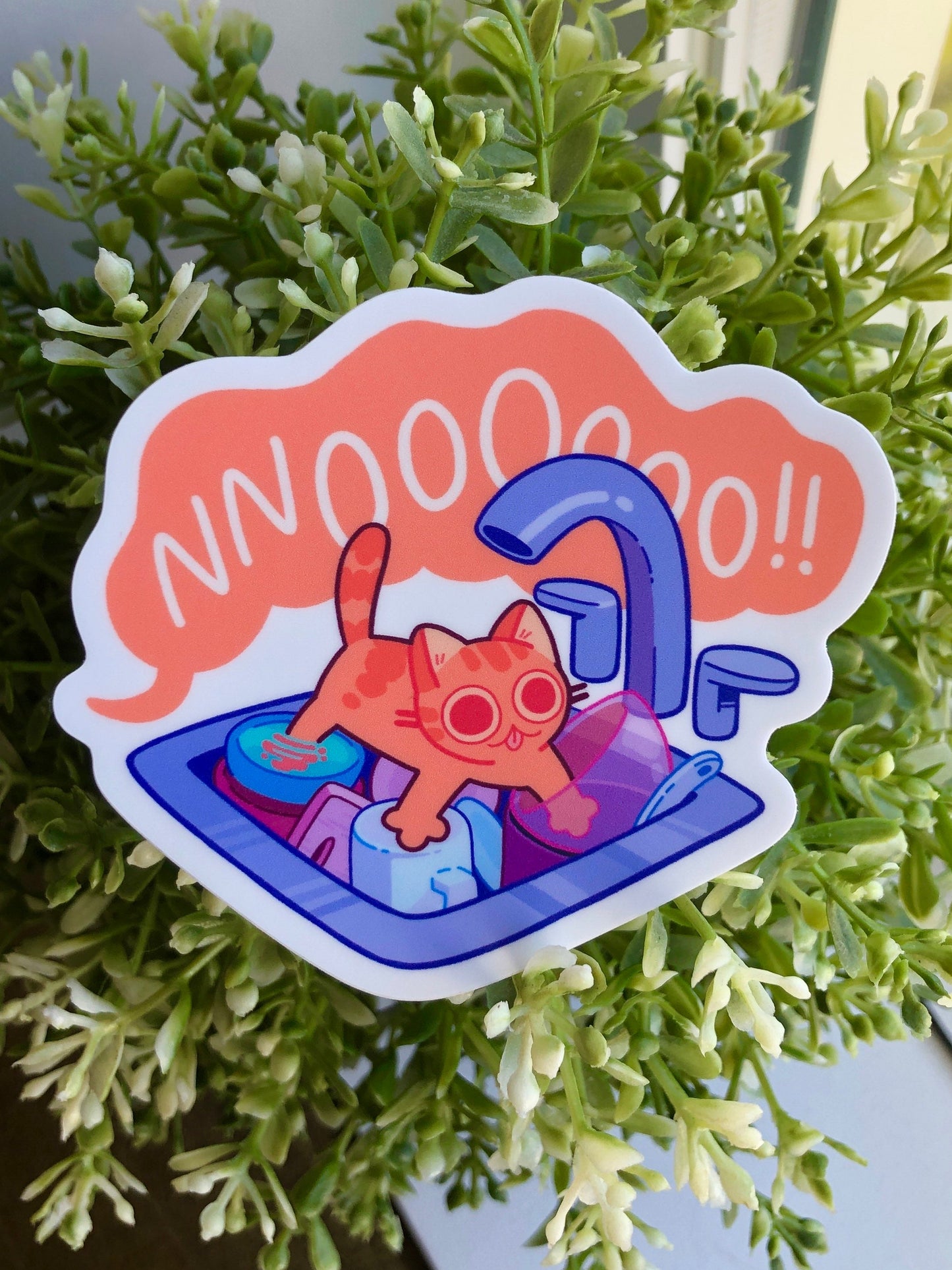 Cat in Sink Sticker