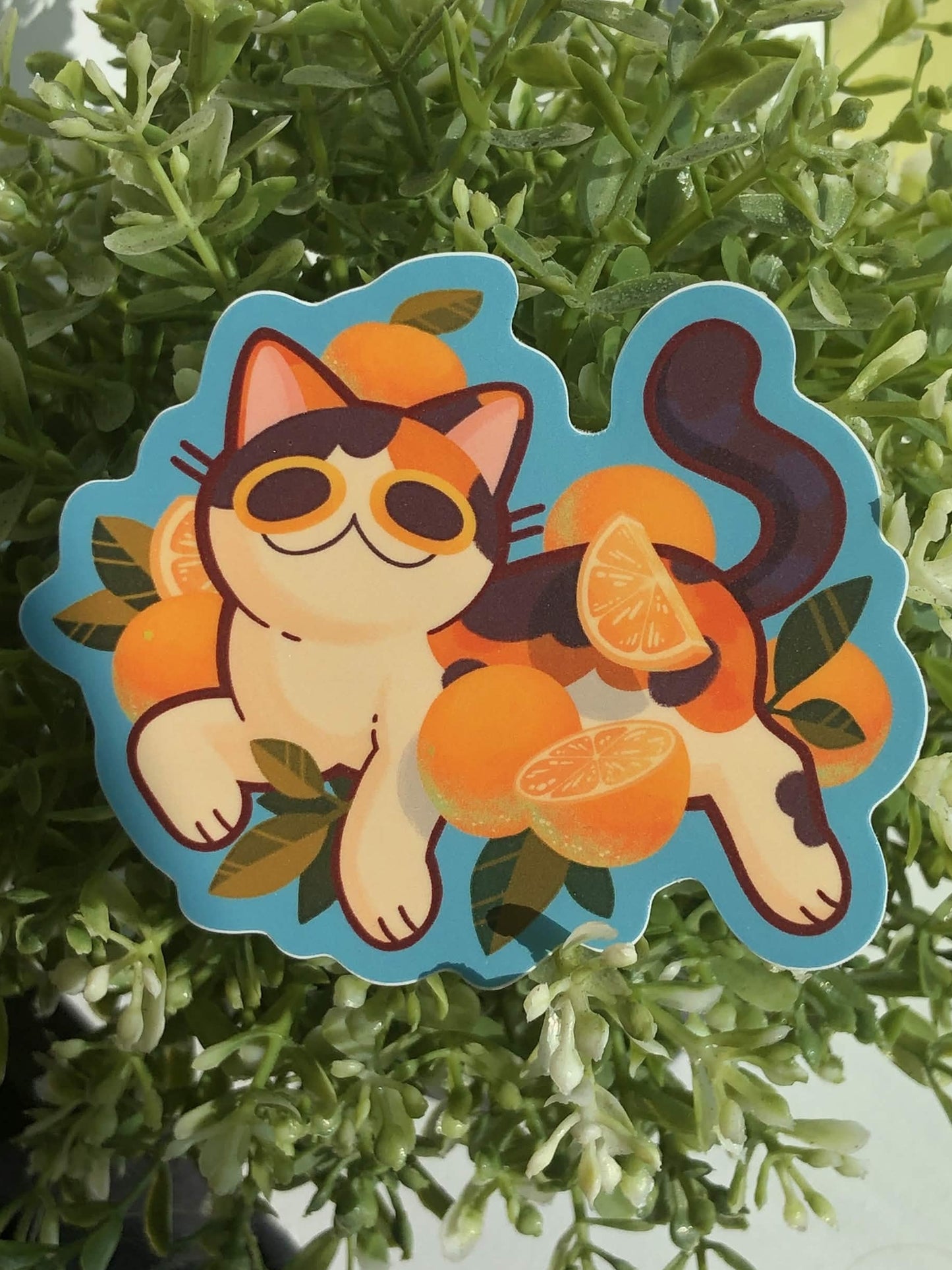 Orange Calico Sticker
