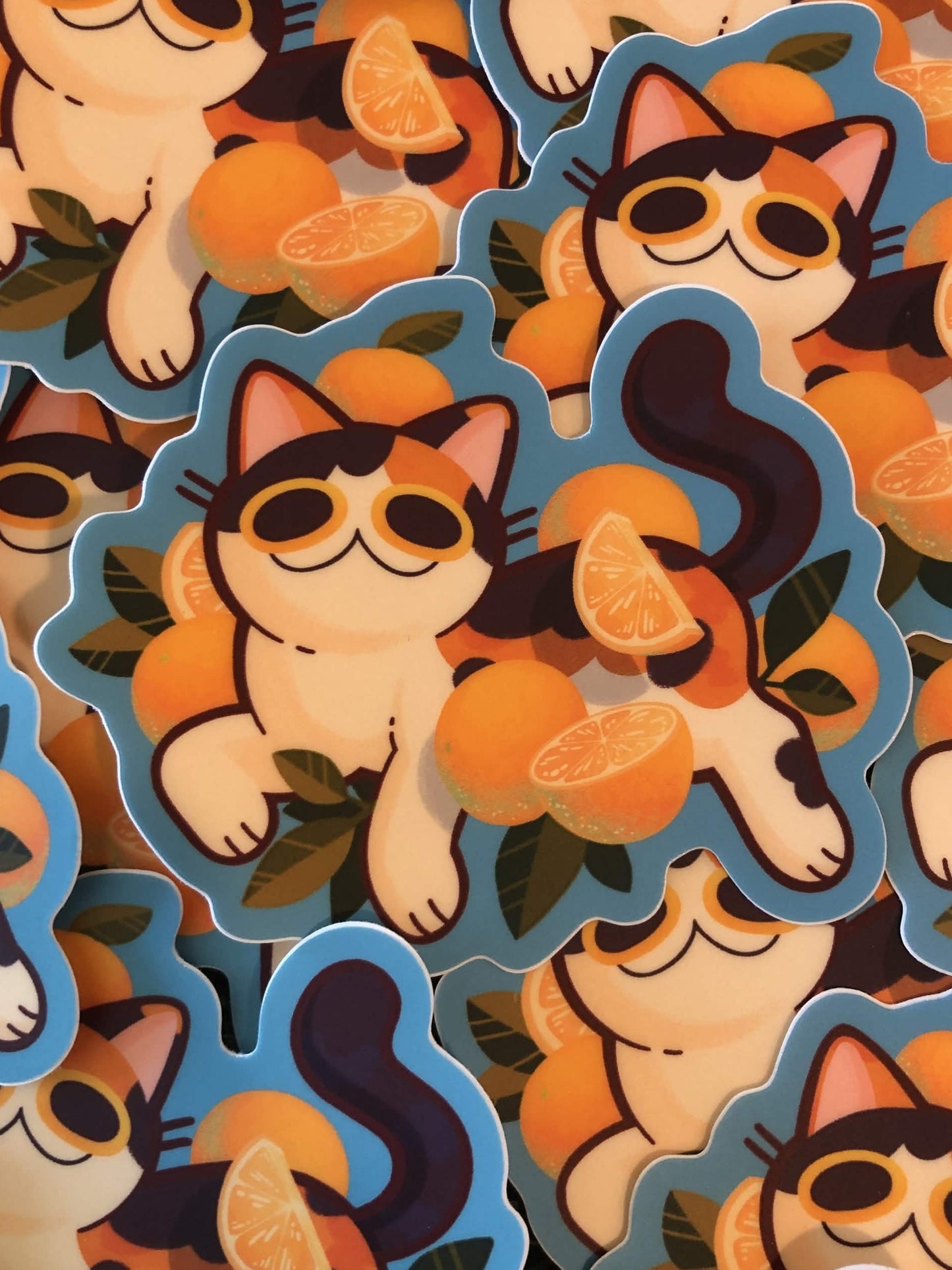 Orange Calico Sticker