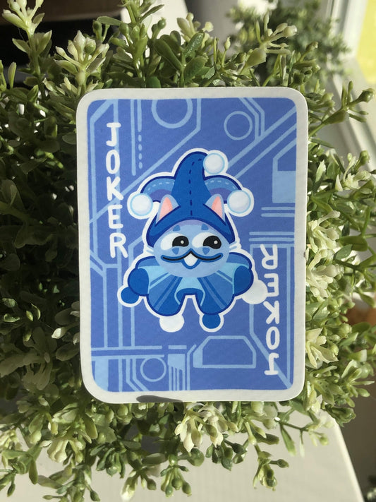 cat blueprint joker card sticker