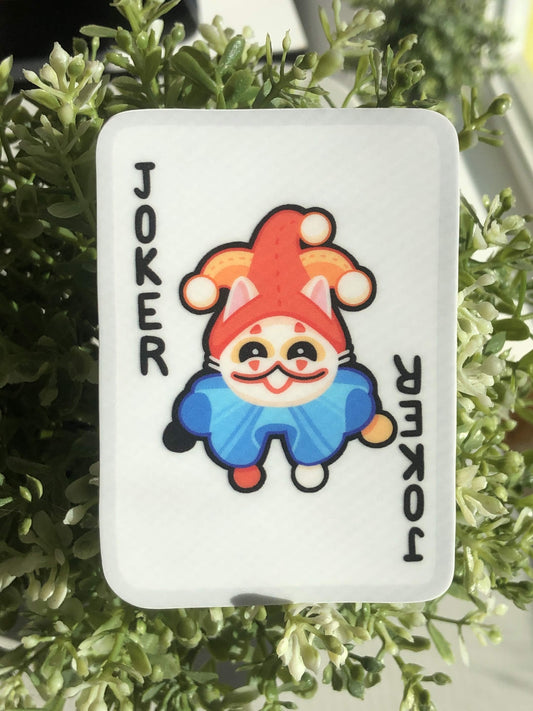 cat joker card sticker