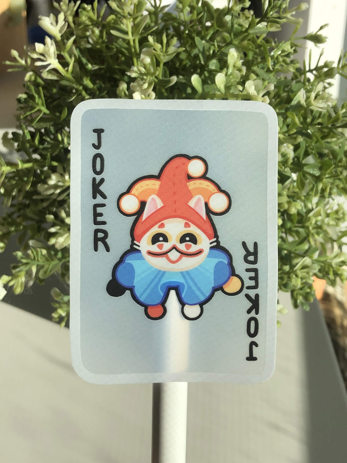 cat joker card sticker