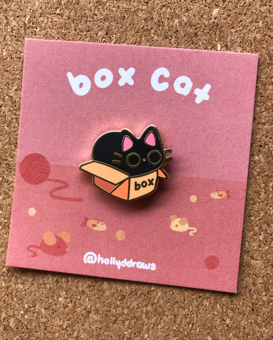 Box Cat Enamel Pin