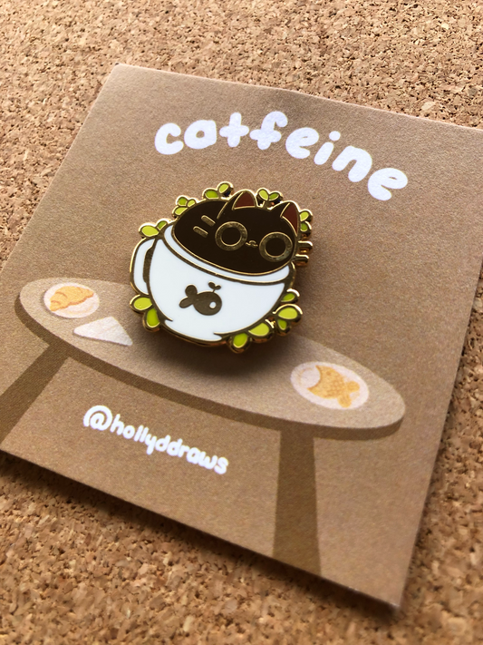 Catfeine Enamel Pin