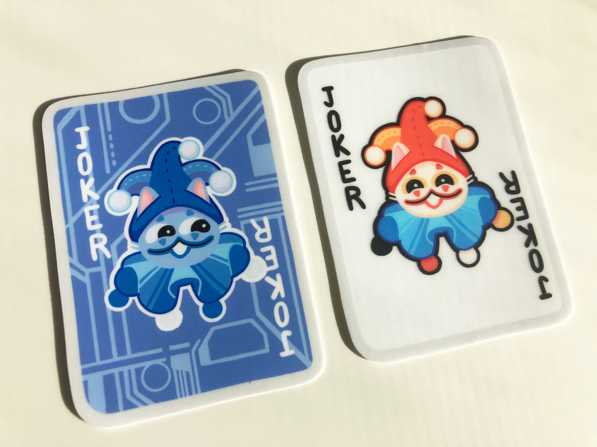 cat joker card sticker