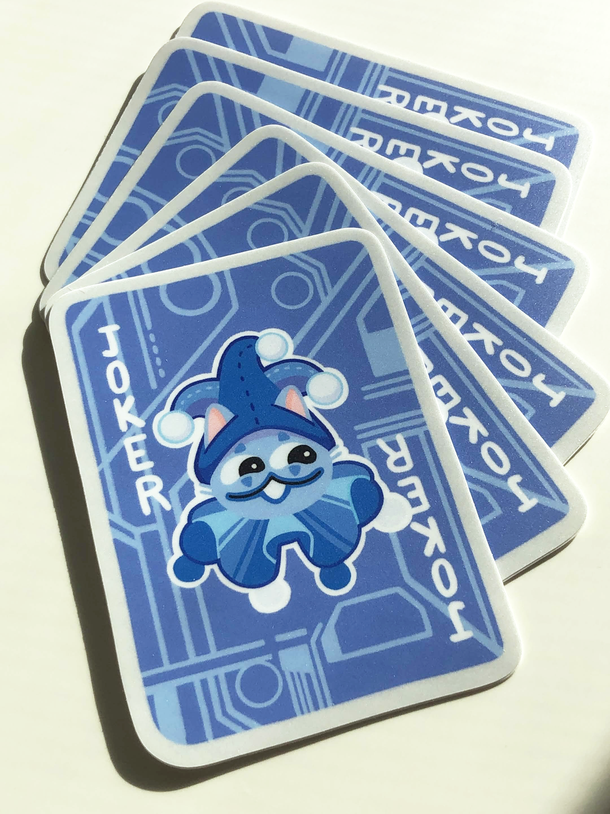 cat blueprint joker card sticker